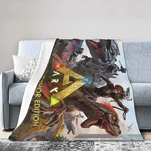 Ark Survival Evolved Blanket Dinosaur Sofa Throw Blankets Lightweight Plush Cozy Soft Air Conditioner Blankets 50"x40"