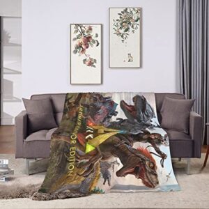 Ark Survival Evolved Blanket Dinosaur Sofa Throw Blankets Lightweight Plush Cozy Soft Air Conditioner Blankets 50"x40"