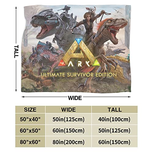 Ark Survival Evolved Blanket Dinosaur Sofa Throw Blankets Lightweight Plush Cozy Soft Air Conditioner Blankets 50"x40"