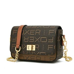 foxlover pvc leather small crossbody bag for women chain signature women’s shoulder bag purse lightweight mini handbags