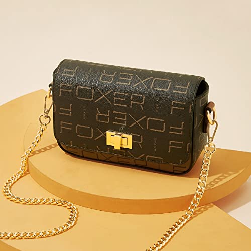 FOXLOVER PVC Leather Small Crossbody Bag for Women Chain Signature Women’s Shoulder Bag Purse Lightweight Mini Handbags