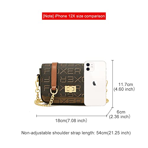 FOXLOVER PVC Leather Small Crossbody Bag for Women Chain Signature Women’s Shoulder Bag Purse Lightweight Mini Handbags