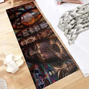 gubiyu african american rugs runners doormat area rugs african mask kitchen rugs non-slip soft doormats bath carpet floor runner area throw rugs for home dining living room bedroom 23.6″x59″