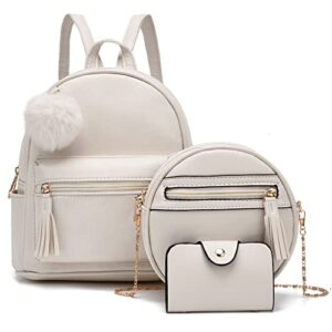 mini backpack purse for women girls teens crossbody bag and credit card holder 3pcs set