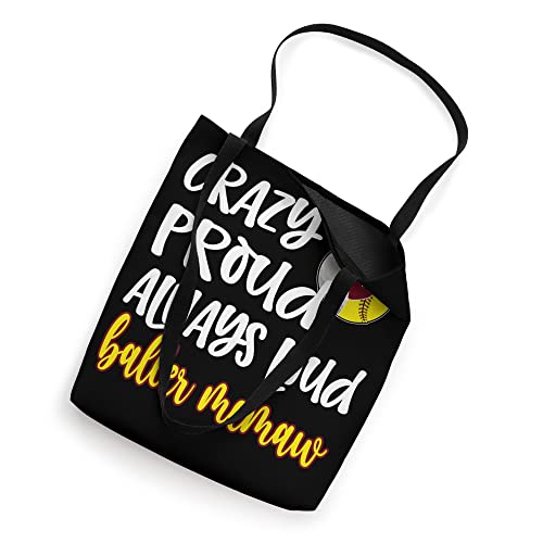 Crazy Proud Softball Baseball Memaw Grandma Tote Bag