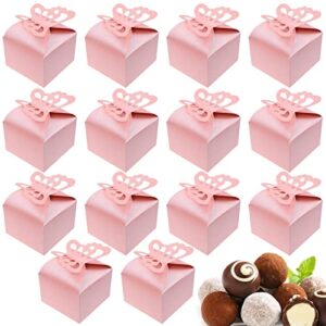jjyhehot 50 pcs pink butterfly favor box, birthday candy gift box, baby shower party treat box, wedding bridal showers chocolate box