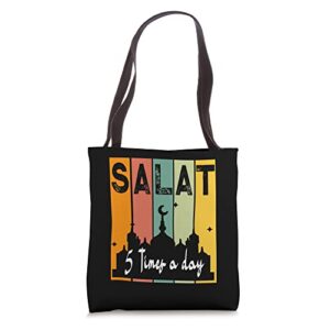 first salat 5 times day muslim prayer design ramadan kareem tote bag