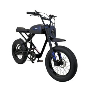 M Massimo 20" Fat Tire E-14 Urban Runner Electric Bike for Adults 48V 750W LED Headlight Taillight Full Suspension Range 43 MI 5 Speed Electric Motor 7 Speed Manual Shimano Gears, e Bike