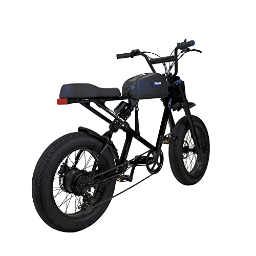 M Massimo 20" Fat Tire E-14 Urban Runner Electric Bike for Adults 48V 750W LED Headlight Taillight Full Suspension Range 43 MI 5 Speed Electric Motor 7 Speed Manual Shimano Gears, e Bike