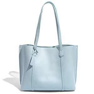 women tote handbags, soft hobo shoulder purse top handle satchel bags large capacity for work, travel, gift etc, light blue