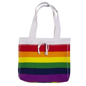 mv sport pro-weave large everyday fleece travel tote bag with draw cords – one size – rainbow pride