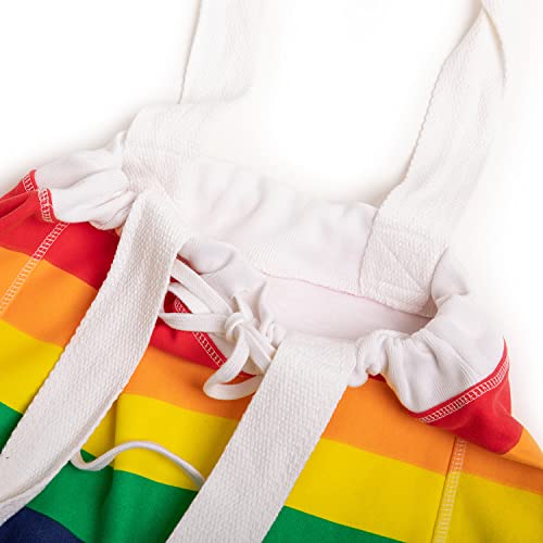 MV Sport Pro-Weave Large Everyday Fleece Travel Tote Bag with draw cords - One Size - Rainbow Pride