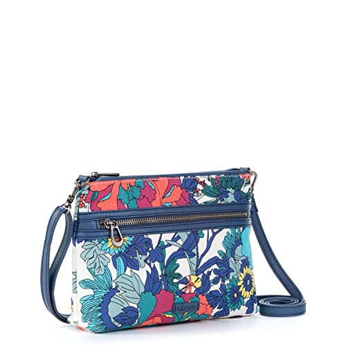 Sakroots Campus Mini Crossbody, Lake Flower Power