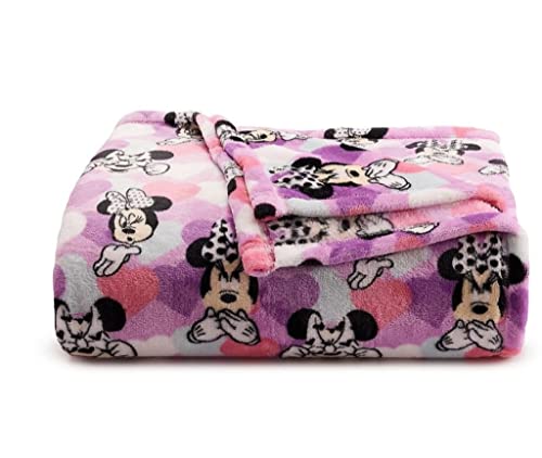 Minnie Mouse Plush Fluffy Fuzzy Cozy Super Soft Throw Blanket Oversized 5' x 6' for Sofa Couch Chair Bed and for Travel in The car (Minnie Hearts), Navy Floral (throw8626)