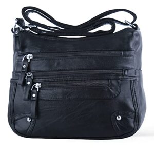 elda 10 pockets crossbody purses for women medium pocketbooks lightweight ladies satchel bag multi pocket shoulder handbag