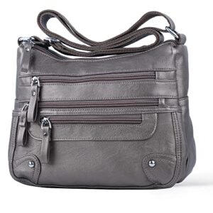 elda 10 pockets crossbody purses for women medium pocketbooks lightweight ladies satchel bag multi pocket shoulder handbag