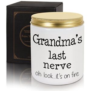 grandma birthday gifts from granddaughter grandma gifts from grandson lavender scented 7oz candles happy christmas bday presents for grandma nana funny soy eco-friendly long lasting natural candle
