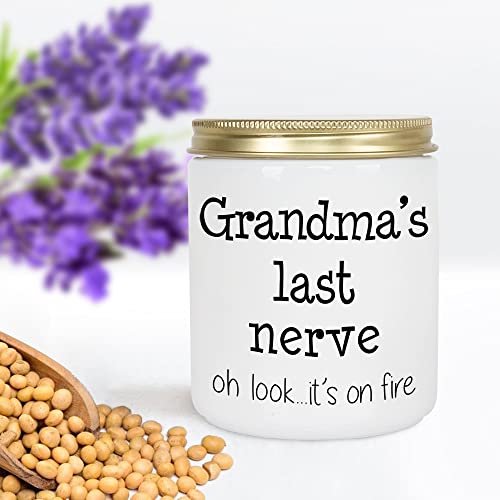 Grandma Birthday Gifts from Granddaughter Grandma Gifts from Grandson Lavender Scented 7oz Candles Happy Christmas Bday Presents for Grandma Nana Funny Soy Eco-Friendly Long Lasting Natural Candle