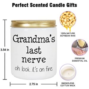 Grandma Birthday Gifts from Granddaughter Grandma Gifts from Grandson Lavender Scented 7oz Candles Happy Christmas Bday Presents for Grandma Nana Funny Soy Eco-Friendly Long Lasting Natural Candle