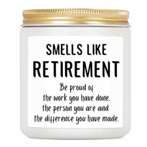 retirement gifts, retirement gifts for women, men, coworker – retirement party gifts, retirement gag gifts, funny coworker retirement gifts, 7oz soy candles
