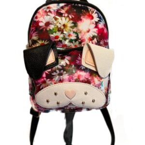 Betsey Johnson Kitsch Mini Pastel Backpack Floral Pug Puppy Dog Design Great Gift Idea Women's Fashion Bag Tote Handbag Purse