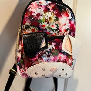 Betsey Johnson Kitsch Mini Pastel Backpack Floral Pug Puppy Dog Design Great Gift Idea Women's Fashion Bag Tote Handbag Purse