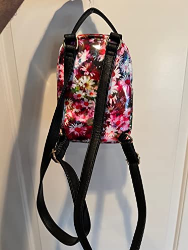 Betsey Johnson Kitsch Mini Pastel Backpack Floral Pug Puppy Dog Design Great Gift Idea Women's Fashion Bag Tote Handbag Purse