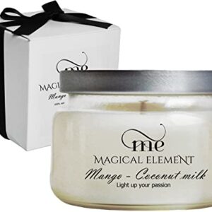 Magical Element Mango & Coconut Milk Scented Soy Candle, 10 oz Jar, 35+ Hour Burn Time