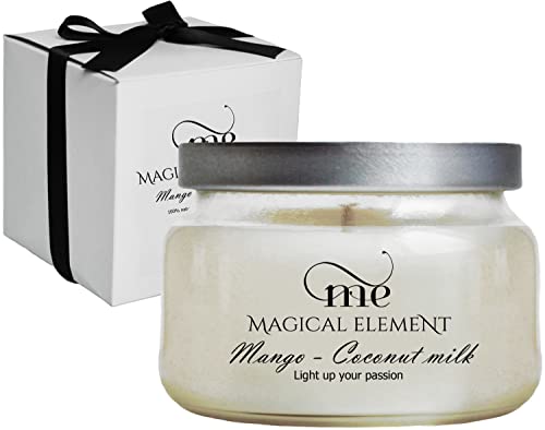 Magical Element Mango & Coconut Milk Scented Soy Candle, 10 oz Jar, 35+ Hour Burn Time