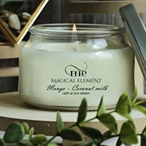 Magical Element Mango & Coconut Milk Scented Soy Candle, 10 oz Jar, 35+ Hour Burn Time