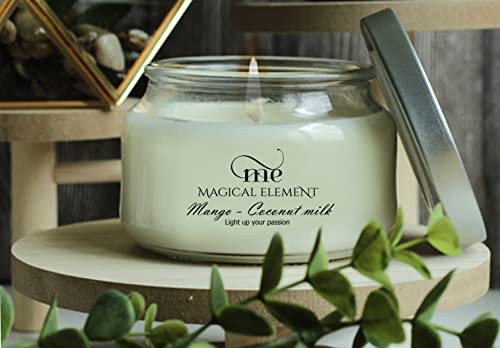 Magical Element Mango & Coconut Milk Scented Soy Candle, 10 oz Jar, 35+ Hour Burn Time