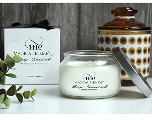 Magical Element Mango & Coconut Milk Scented Soy Candle, 10 oz Jar, 35+ Hour Burn Time