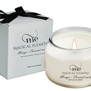 Magical Element Mango & Coconut Milk Scented Soy Candle, 10 oz Jar, 35+ Hour Burn Time