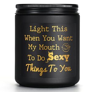 lavender scented candle – funny gift for boyfriend husband him her girlfriend wife – romantic i love you gift for christmas birthday anniversary valentines – naughty gifts for men women couple fiance