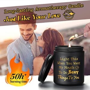 Lavender Scented Candle - Funny Gift for Boyfriend Husband Him Her Girlfriend Wife - Romantic I Love You Gift for Christmas Birthday Anniversary Valentines - Naughty Gifts for Men Women Couple Fiance