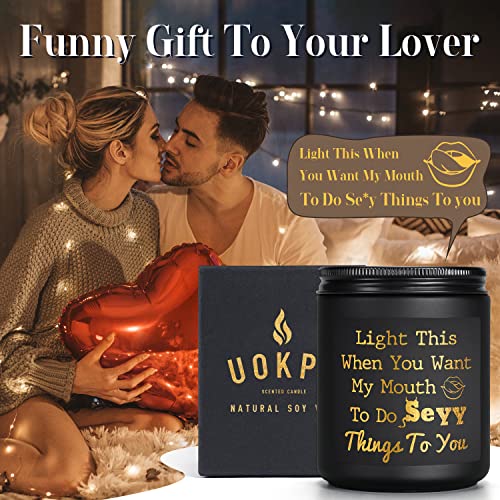 Lavender Scented Candle - Funny Gift for Boyfriend Husband Him Her Girlfriend Wife - Romantic I Love You Gift for Christmas Birthday Anniversary Valentines - Naughty Gifts for Men Women Couple Fiance