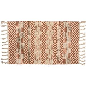 primitives by kathy terracotta & cream textured geometric design bohemian decorative area rug