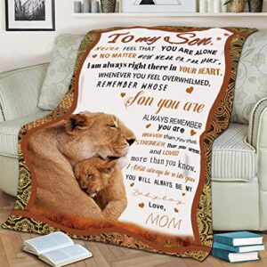 Yutrrpe to My Son Blanket from Mom Gifts for Son from Mom Personalized Throw Blankets Best Son Ever Gifts Birthday Graduation with Positive Encourage Fits Couch Sofa Bedroom Living Room