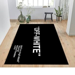 keep off, popular rug, home decor rug, themed rug, office carpeting, black and white rug e721 (2.6×3.9 feet – 80×120 cm)