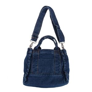 denim purse jean tote bags for women summer beach bag boho hobo hippie crossbody handbags for teen girls women (navy)
