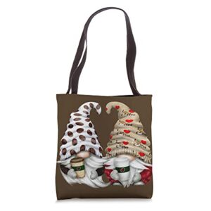 two coffee lover gnomes for women and men who loves coffee tote bag