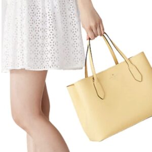 Kate Spade handbag purse Harper satchel in leather (Daybreak Yellow)