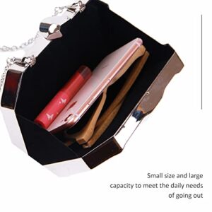 Emprier Womens Geometric Metal Evening Clutch Purse Fashion Small Evening Shoulder Bags Box Clutch Bags