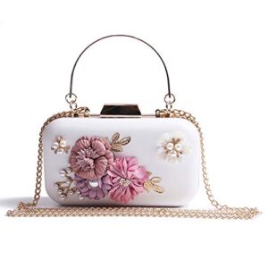 emprier womens flowers clutch evening purse elegance floral beaded wedding tote bags bride floral shouder handbags