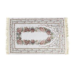 turkish islamic prayer rug lightweight praying mat traditional muslim janamaz sajadah floral pattern decoration carpet with tassel for men & women ramadan or eid gift