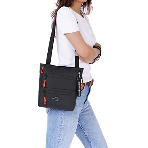 Sherpani Sadie, Nylon Crossbody Bag, Lightweight Shoulder Bag, Cross Body Purse, Crossbody Bags for Women, RFID Protection (Raven)