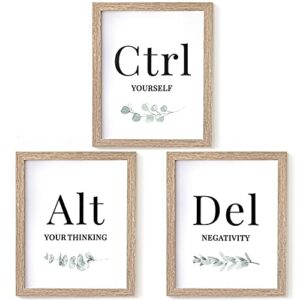 ctrl alt del motivational wall art inspirational quote office wall decor motivational posters for office positive affirmations poster motivational decor for home school office, 10 x 8 inch, unframed
