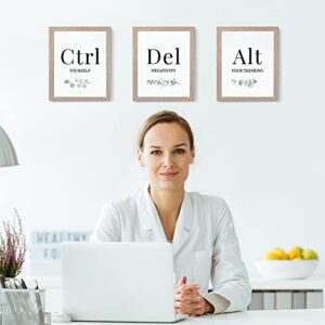 Ctrl Alt Del Motivational Wall Art Inspirational Quote Office Wall Decor Motivational Posters for Office Positive Affirmations Poster Motivational Decor for Home School Office, 10 x 8 Inch, Unframed