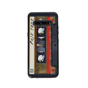 compatible with lg v60 thinq 5g case, retro music cassette tape 80s 90s vintage classic mixtape design for lg case men women,soft silicone protective case for lg