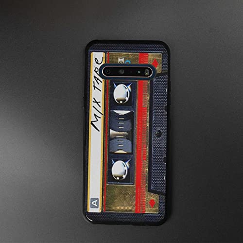 Compatible with LG V60 ThinQ 5G Case, Retro Music Cassette Tape 80s 90s Vintage Classic Mixtape Design for LG Case Men Women,Soft Silicone Protective Case for LG